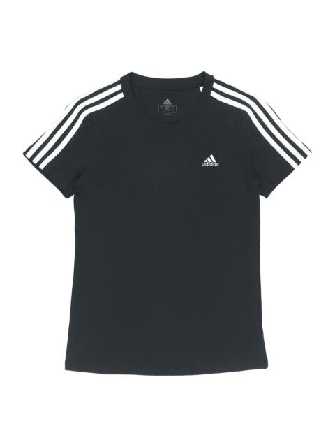 (WMNS) adidas W 3s T Sports Round Neck Short Sleeve Black T-Shirt GL0784