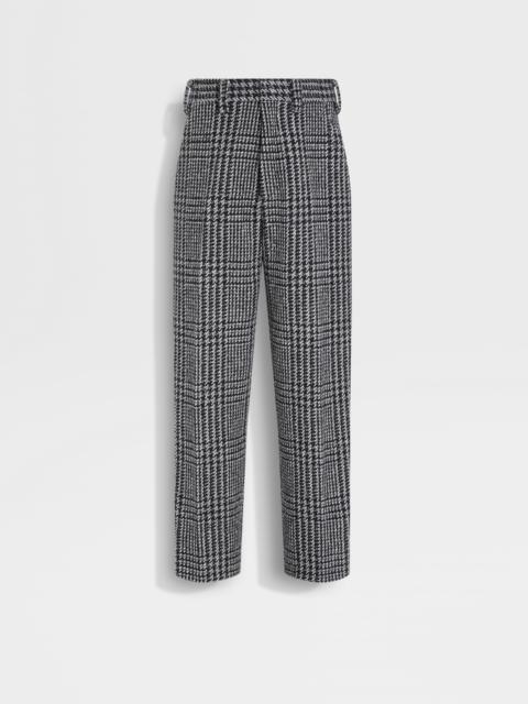 GREY WHITE AND BLACK WOOL AND CASHMERE PANTS