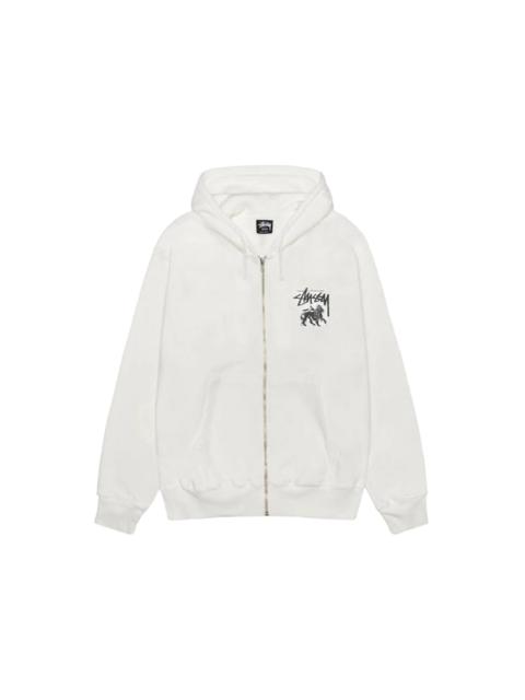 Stussy Rasta Lion Zip Pigment Dyed Hoodie Natural
