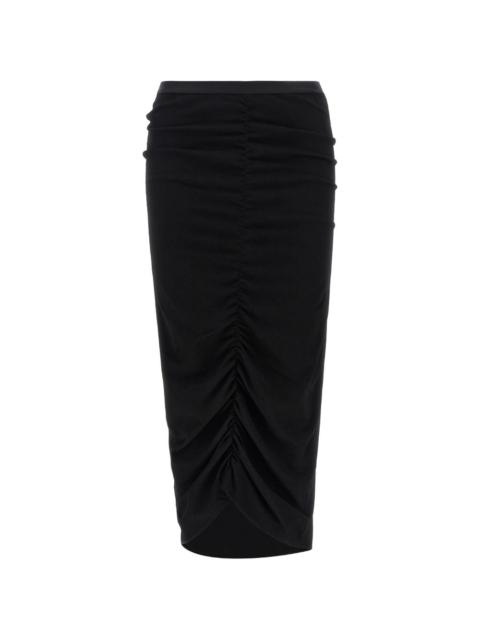 draped-asymmetrical midi skirt