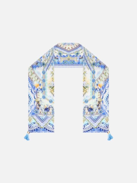 LONG SILK CRINKLE CHIFFON SCARF