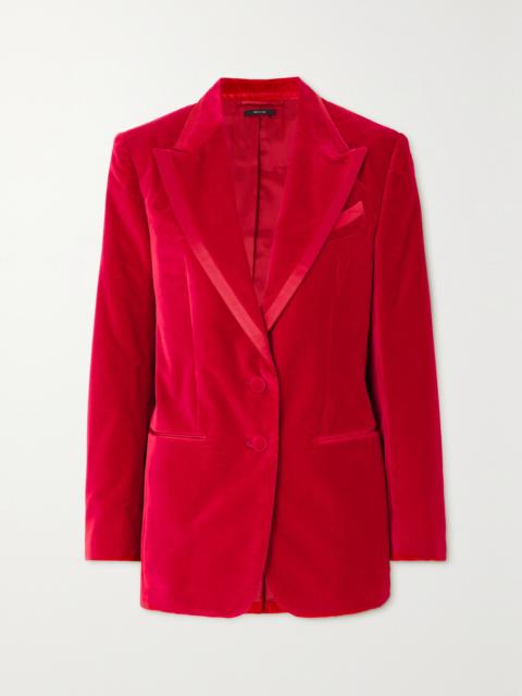 Silk-trimmed Cotton-velvet Blazer
