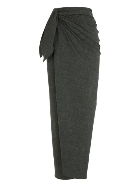 tie waist jacquard maxi skirt