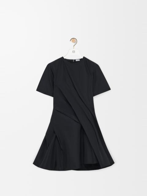 twisted dress in silk blend taffeta