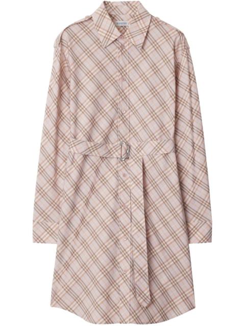 checked shirt dress