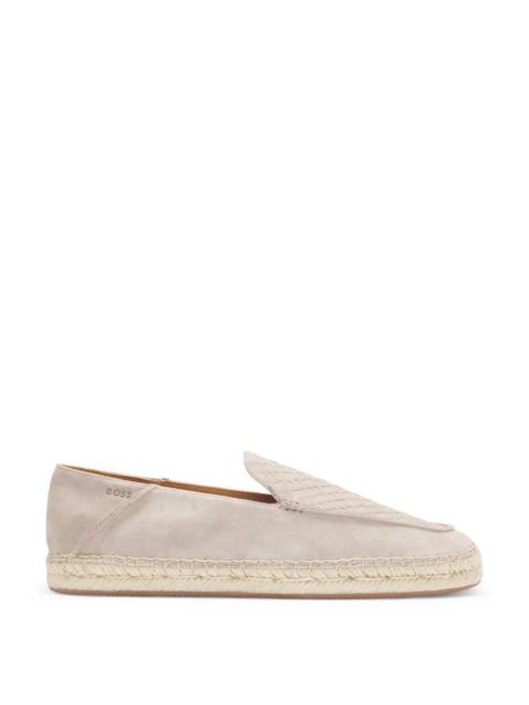 SUEDE ESPADRILLES WITH MONOGRAMMED VAMP