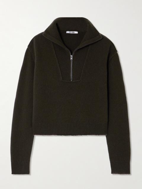 Frayed Wool And Cashmere-blend Half-zip Sweater