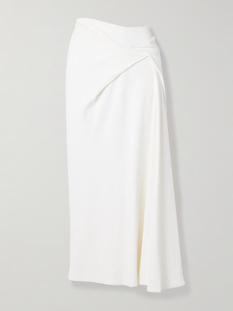 Twisted Stretch-crepe Midi Skirt