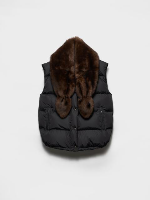 Re-Nylon and shearling down vest