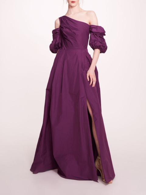 BUBBLE SLEEVE TAFFETA GOWN