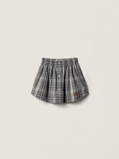 Checked flannel miniskirt