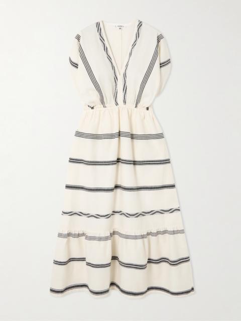 Leila Striped Cotton Midi Dress