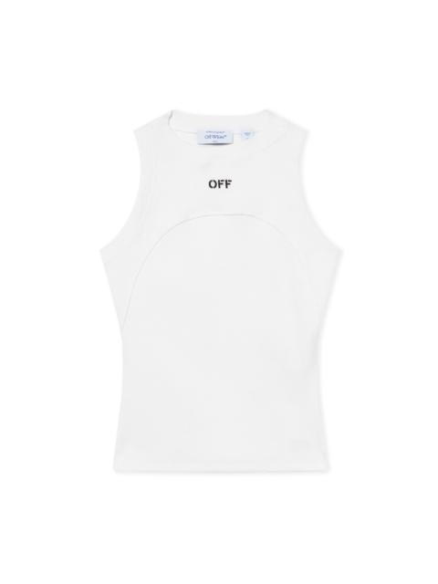 Off Stamp Rib Round Tank Top