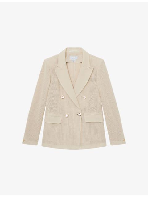 Fiore Open-Weave Cotton-Blend Blazer
