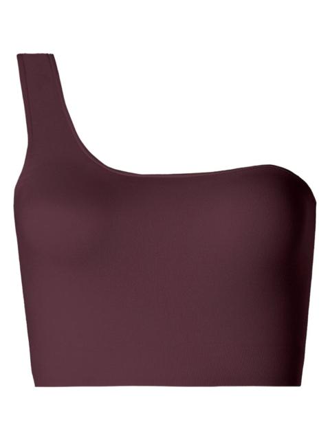 one-shoulder sleeveless top
