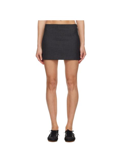 Gray Wool Miniskirt