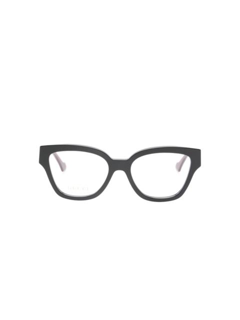 logo cat-eye glasses