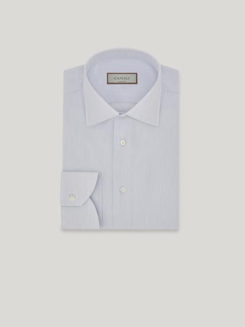 CANALI NUVOLA LIGHT BLUE AND BLUE COTTON REGULAR-FIT SHIRT