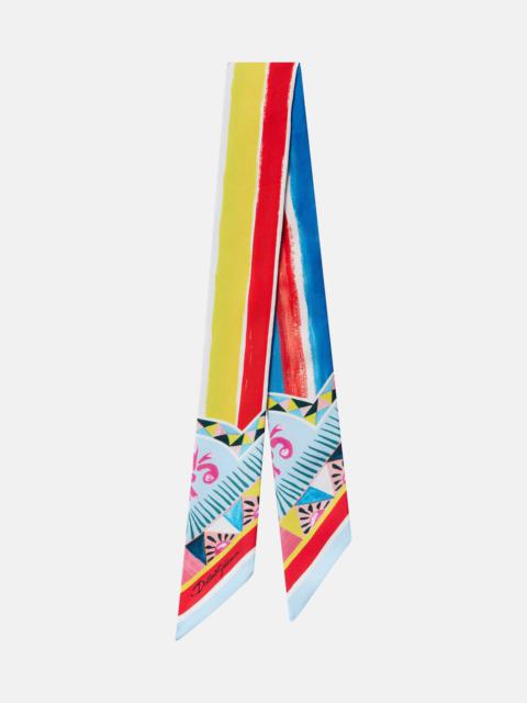 Printed silk twill scarf