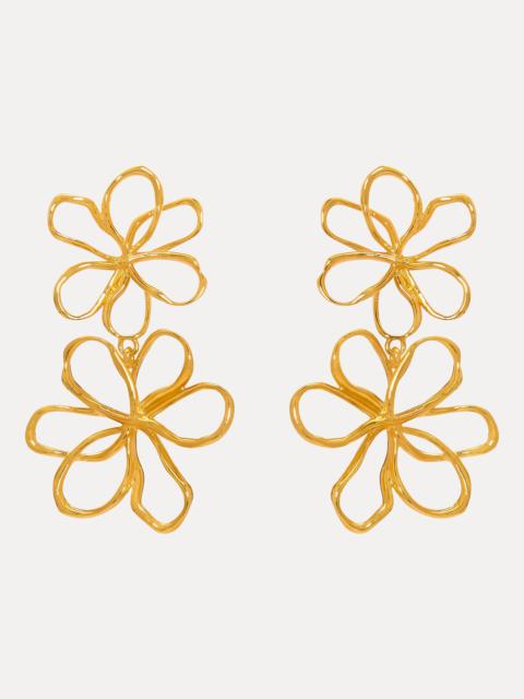 THREADED FLOWER DROP EARRINGS