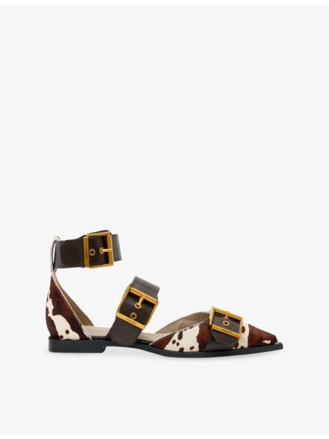 Sutton Pony-Hair Leather Ballet Flats