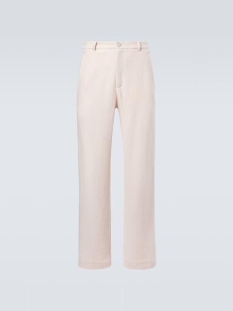Diamond cashmere straight-leg pants