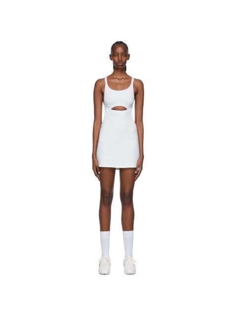 White Polyester Mini Dress