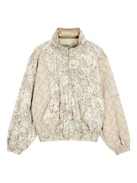 paisley panelled bomber jacket