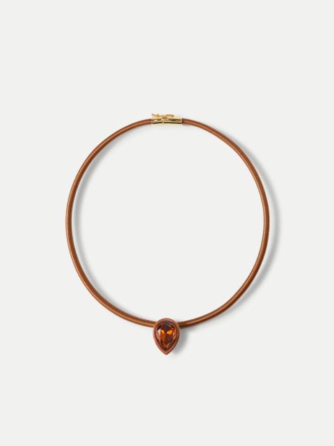 BROWN CORD PENDANT NECKLACE