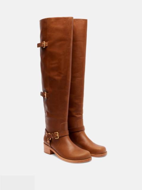 Leather over-the-knee boots