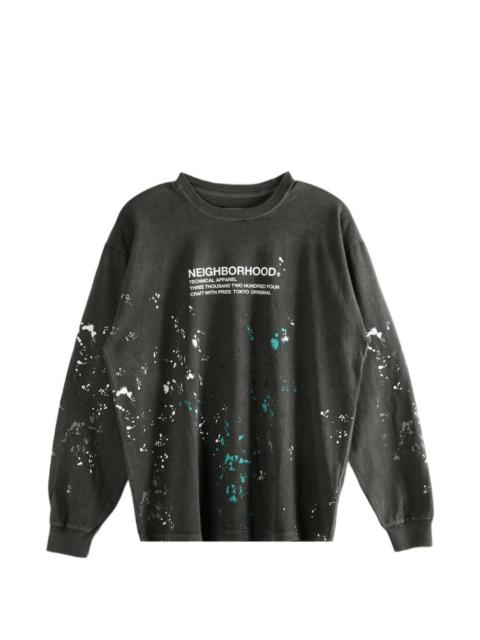 splatter-paint long-sleeve sweatshirt
