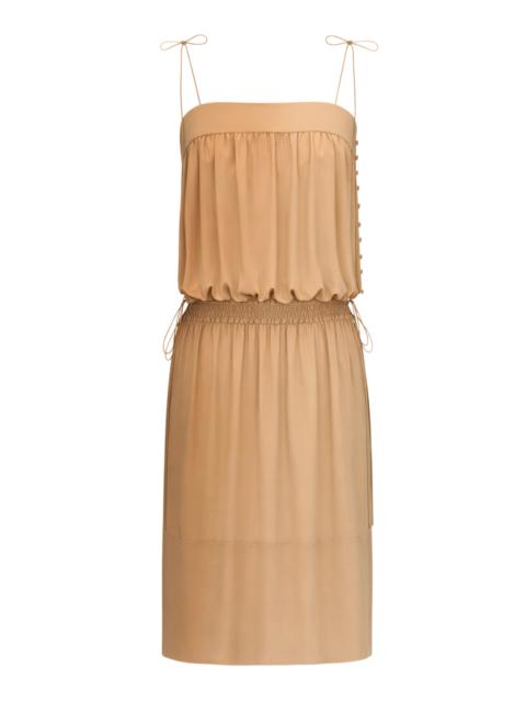 Silk Crepe de Chine Midi Balloon Dress neutral