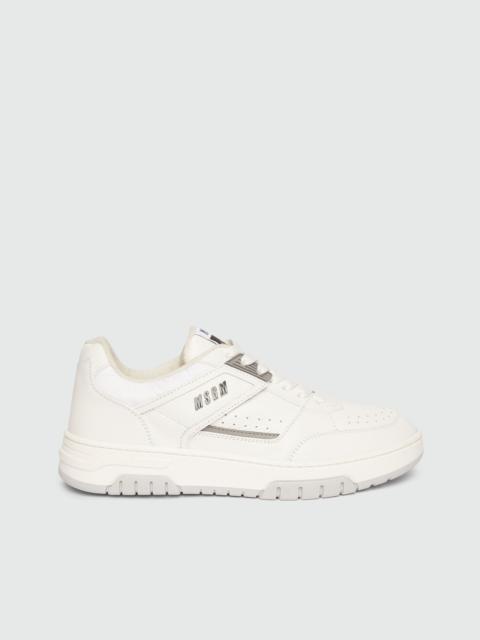 White leather RCK sneakers with MSGM lettering