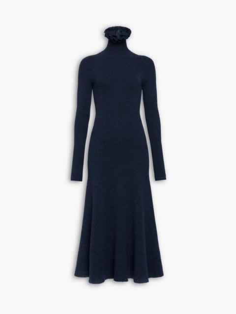 TWEED KNITTED HIGH-NECK DRESS
