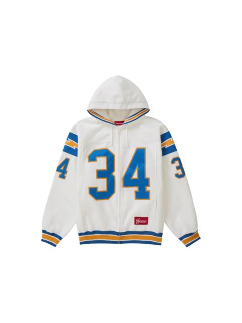 Supreme Football Zip Up Hooded Sweatshirt White