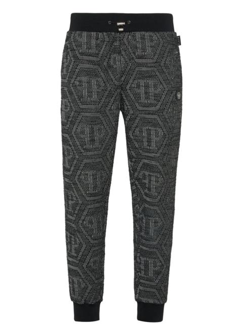 monogram-jacquard track pants