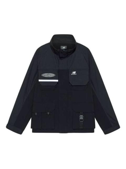 New Balance Windproof Hooded Cargo Jacket 'Black' NAA3N011-BK