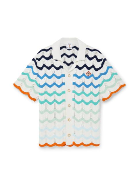 Gradient Wave Crochet Shirt | Casablanca Paris