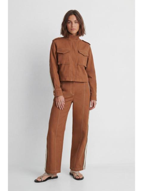 Tailored Military Cotton Striped Jacket