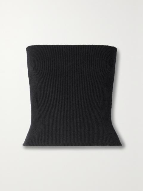 Strapless Ribbed Cotton-blend Top