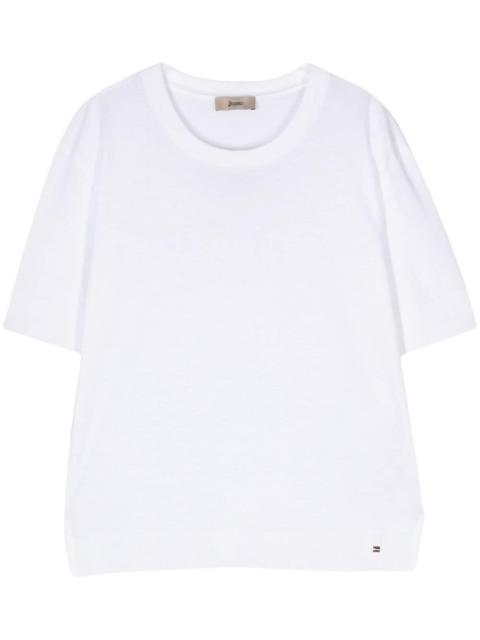 fine-knit short-sleeved jumper