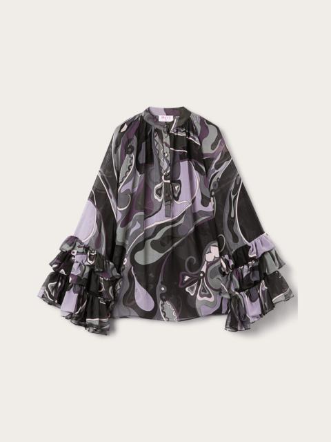 ORCHIDEE PRINT SILK BLOUSE