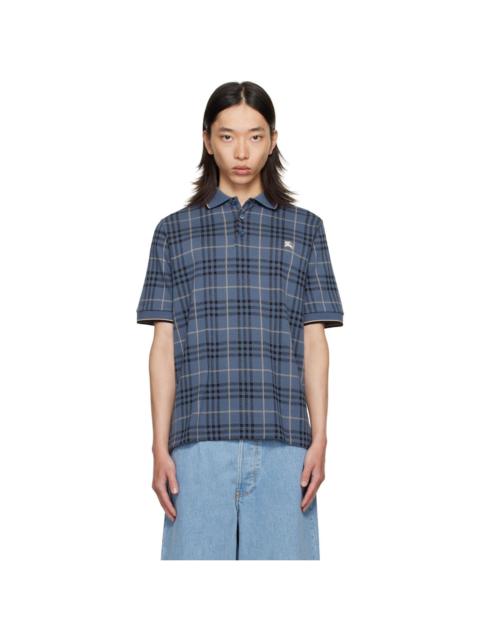Navy Check Cotton Polo