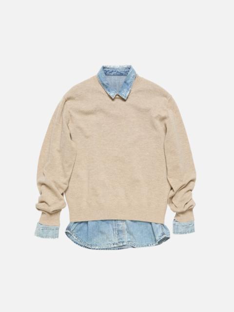 Layered wool jumper - Beige
