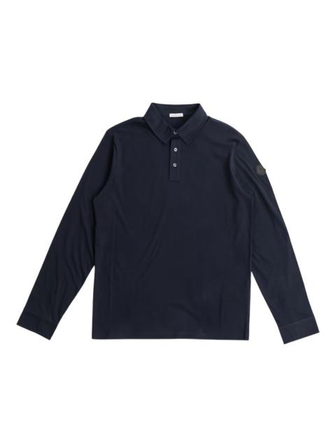 long-sleeve button-down polo shirt