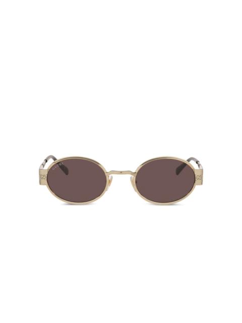 GG-logo oval-frame sunglasses