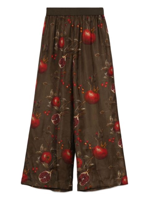 pomegranate-print trousers