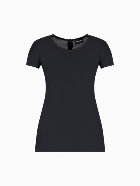 Silk charmeuse blouse with V neckline