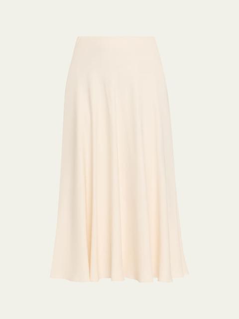 Erika Silk-Wool Cady Midi Skirt