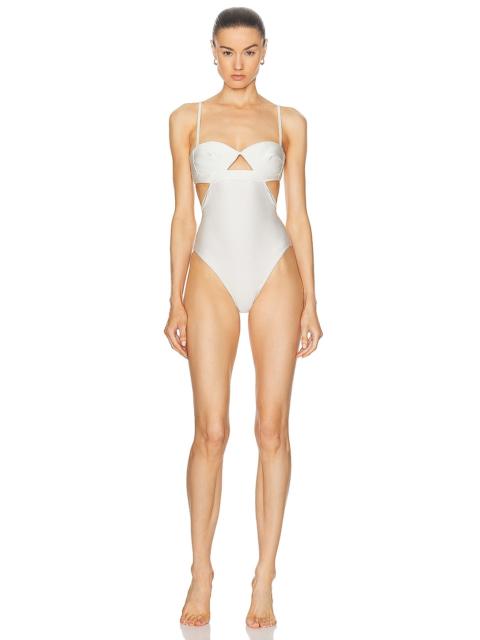 Matelasse Cut Outs Swimsuit